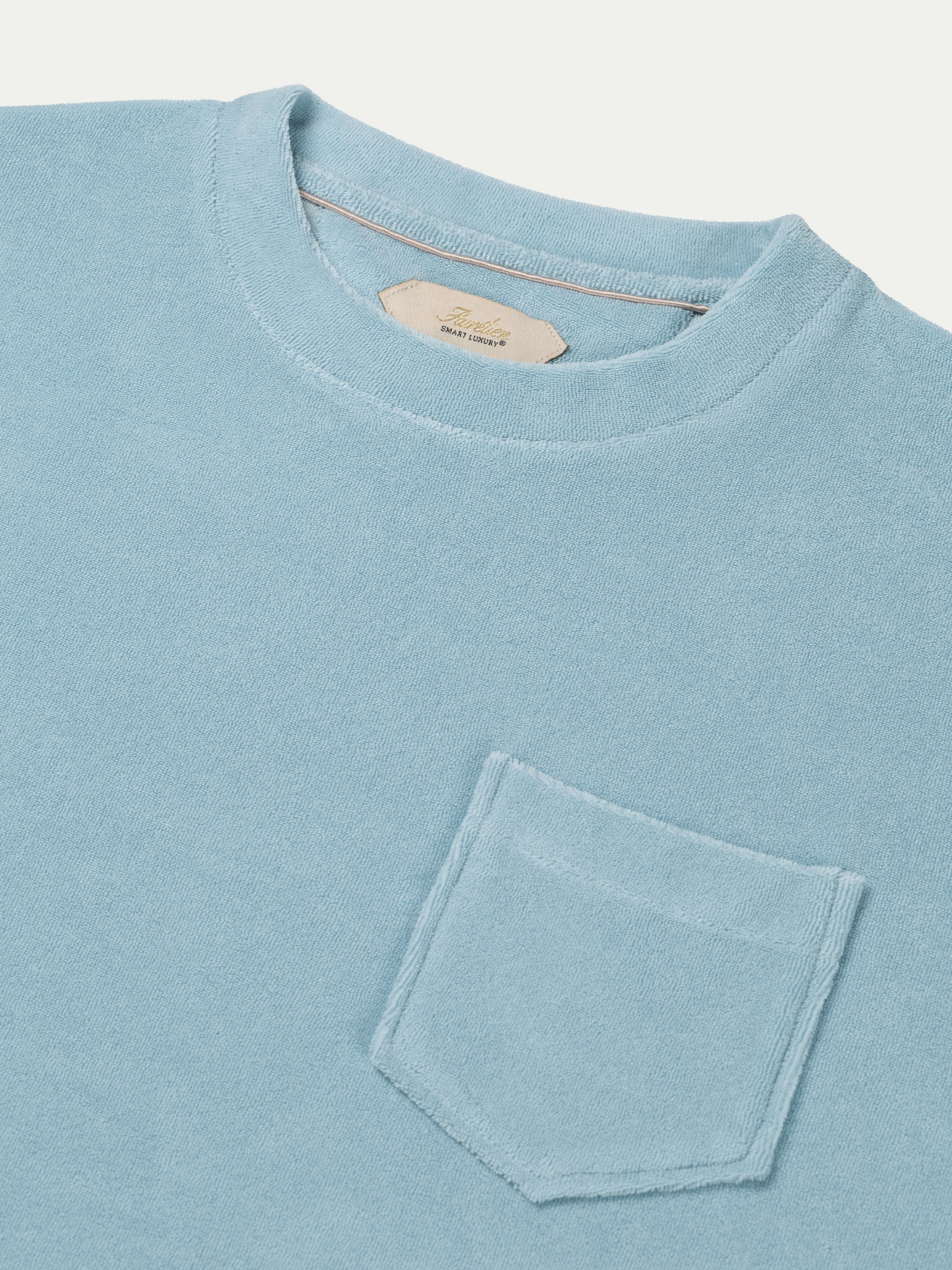 Blue Turquoise Terry Towelling T-Shirt